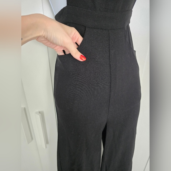 NWOT Collectif Kayden Black Bengaline Dungaree Overalls XXS - Picture 6 of 11